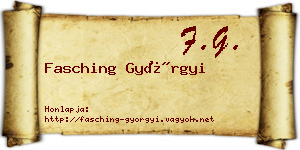 Fasching Györgyi névjegykártya