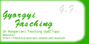 gyorgyi fasching business card